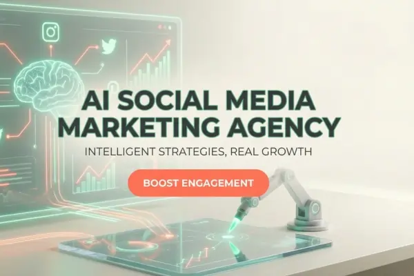 AI Social Media Marketing Illustration