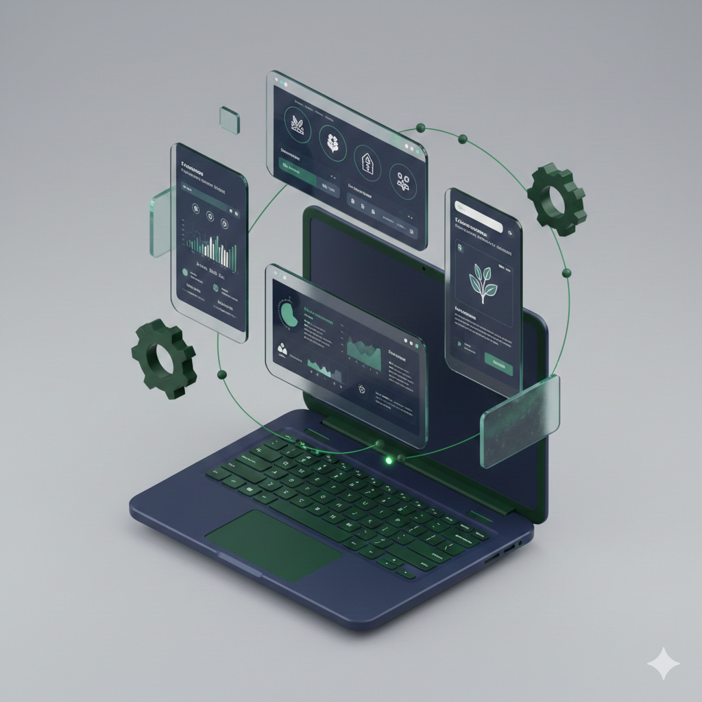 Agriculture and Farming Digital Marketing Illustration