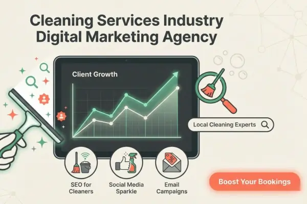 Cleaning Services Digital Marketing Illustration